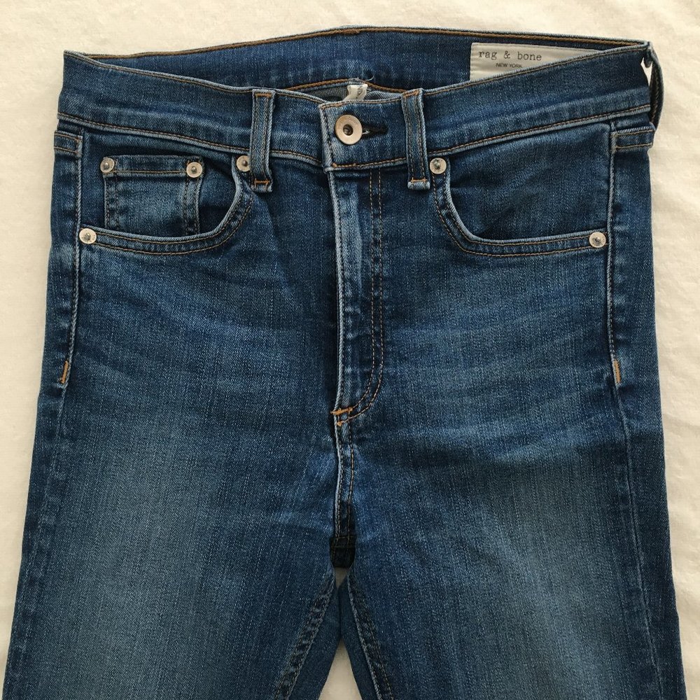 Rag and Bone High Rise Raw Hem Skinny